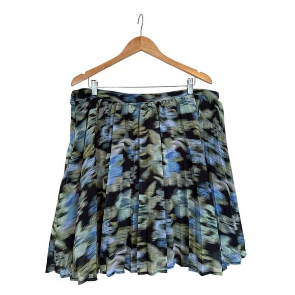 Time and Tru Women's Sunburst Pleated Mini Skirt Airy Chiffon Boho Size L Multi - Picture 5 of 8